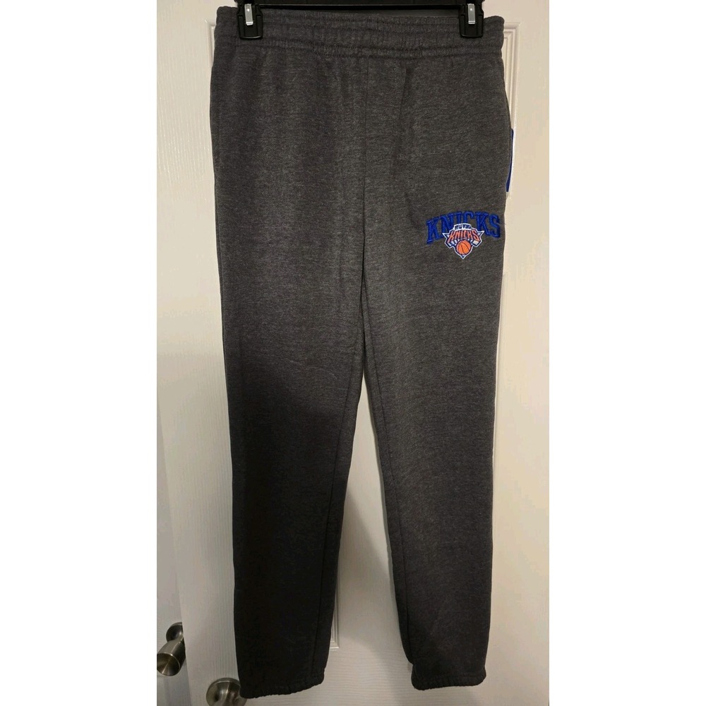 NBA New York Knicks Sweatpants Joggers Youth Large Drawstring NWT Spellout